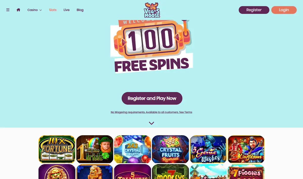 Vegas Moose Casino Slots and Welcome Offer Screenshot